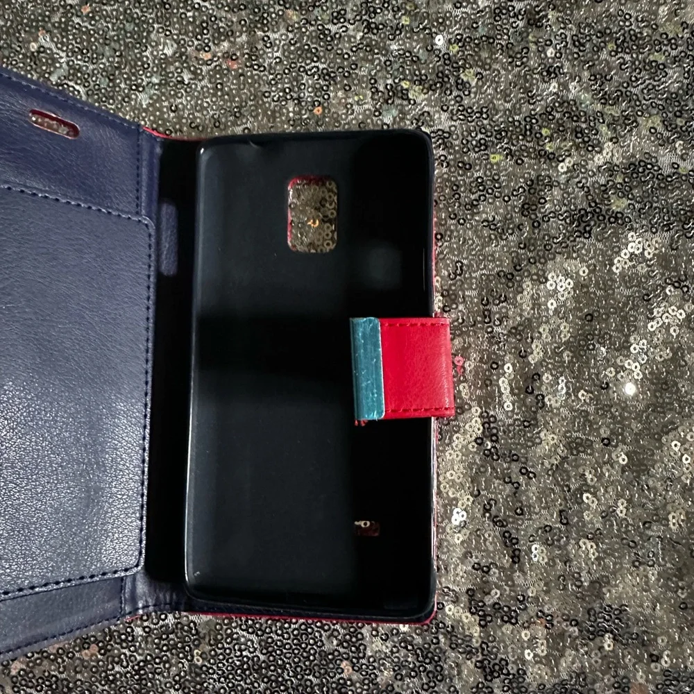 Phone Wallet case cover color Red With measurements in the photos